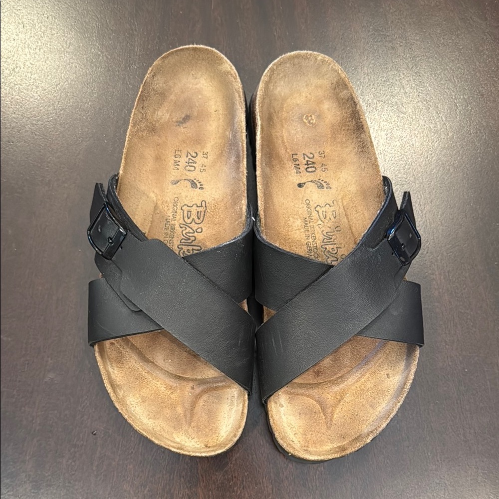 Birkenstock SIENA NUBUCK LEATHER Slide Sandals - Picture 2 of 5